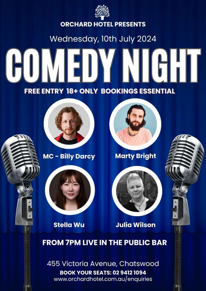 Blue Modern Comedy Night Poster